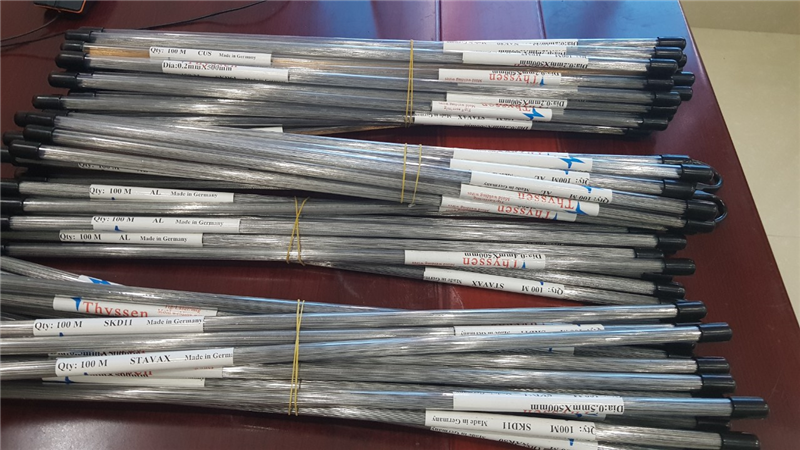 Dây hàn laser SKD61, NAK80, NAK55, S50C, HPM7, HPM38, P20, SKD11…